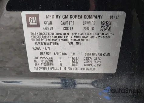 2017 Buick Encore Preferred Ii from USA, damaged, VIN KL4CJBSB1HB183956